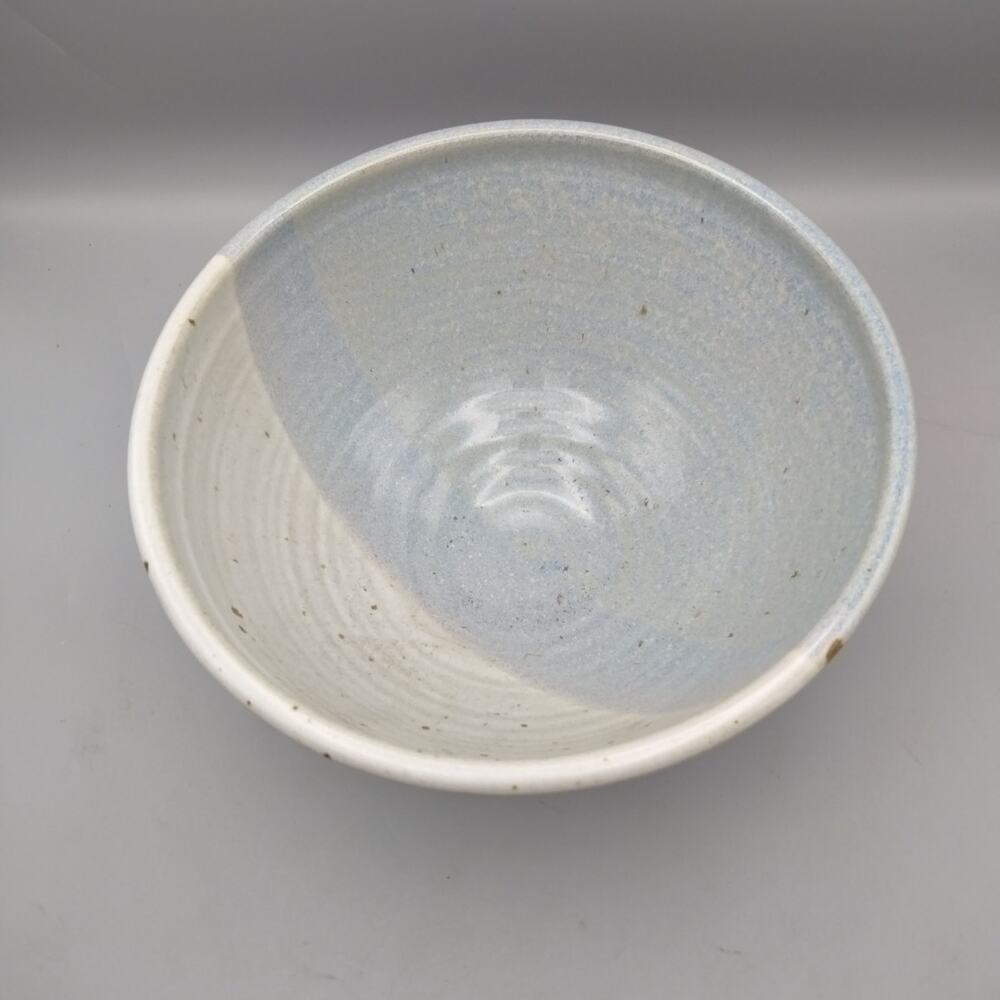 Dip Glazed Large Pottery Bowl Blue Signed By Artist 10"X5.25" Vintage Zimmer